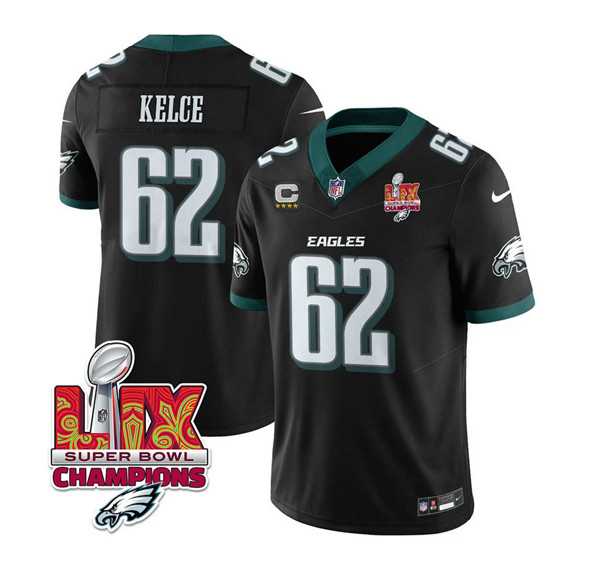 Men & Women & Youth Philadelphia Eagles #62 Jason Kelce Black 2025 Eagles Logo Super Bowl LIX Patch And 4-Star C Patch New F.U.S.E. Vapor Limited Stitched Jersey Dzhi,We sell and wholesale Men & Women & Youth Philadelphia Eagles #62 Jason Kelce Black 2025 Eagles Logo Super Bowl LIX Patch And 4-Star C Patch New F.U.S.E. Vapor Limited Stitched Jersey Dzhi on line form chian!